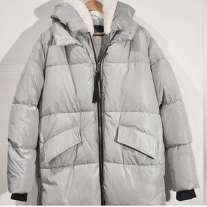 Nordstrom Baby blue / gray Bagatelle Gray Puffer Jacket with hoodie XL